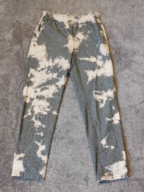 Raquel Allegra Houndstooth Bleach Pull On Pants Distressed XS